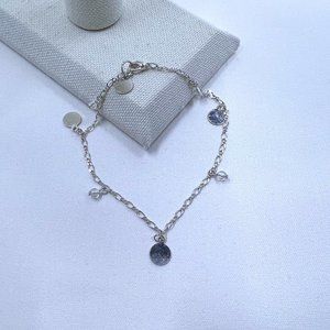 Silver Toned 8.5” Bracelet or Ankle Bracelet